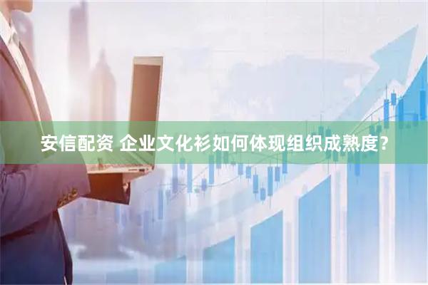 安信配资 企业文化衫如何体现组织成熟度？